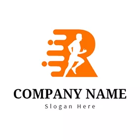 Running Logo Yellow Speed and Running Man logo design