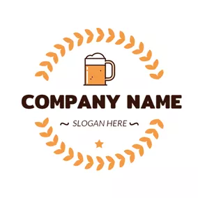 Drinking Logo Yellow Wheat and Beer logo design